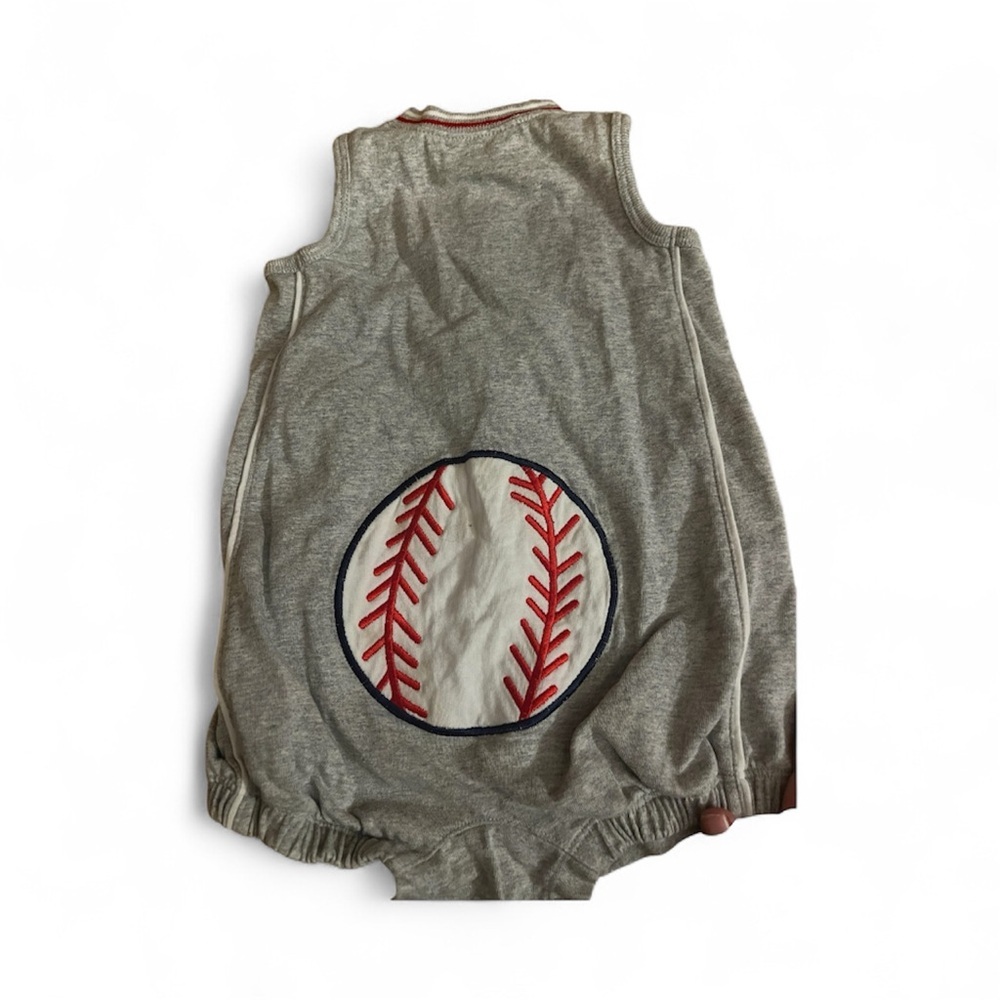Gray Sleeveless Baseball Romper